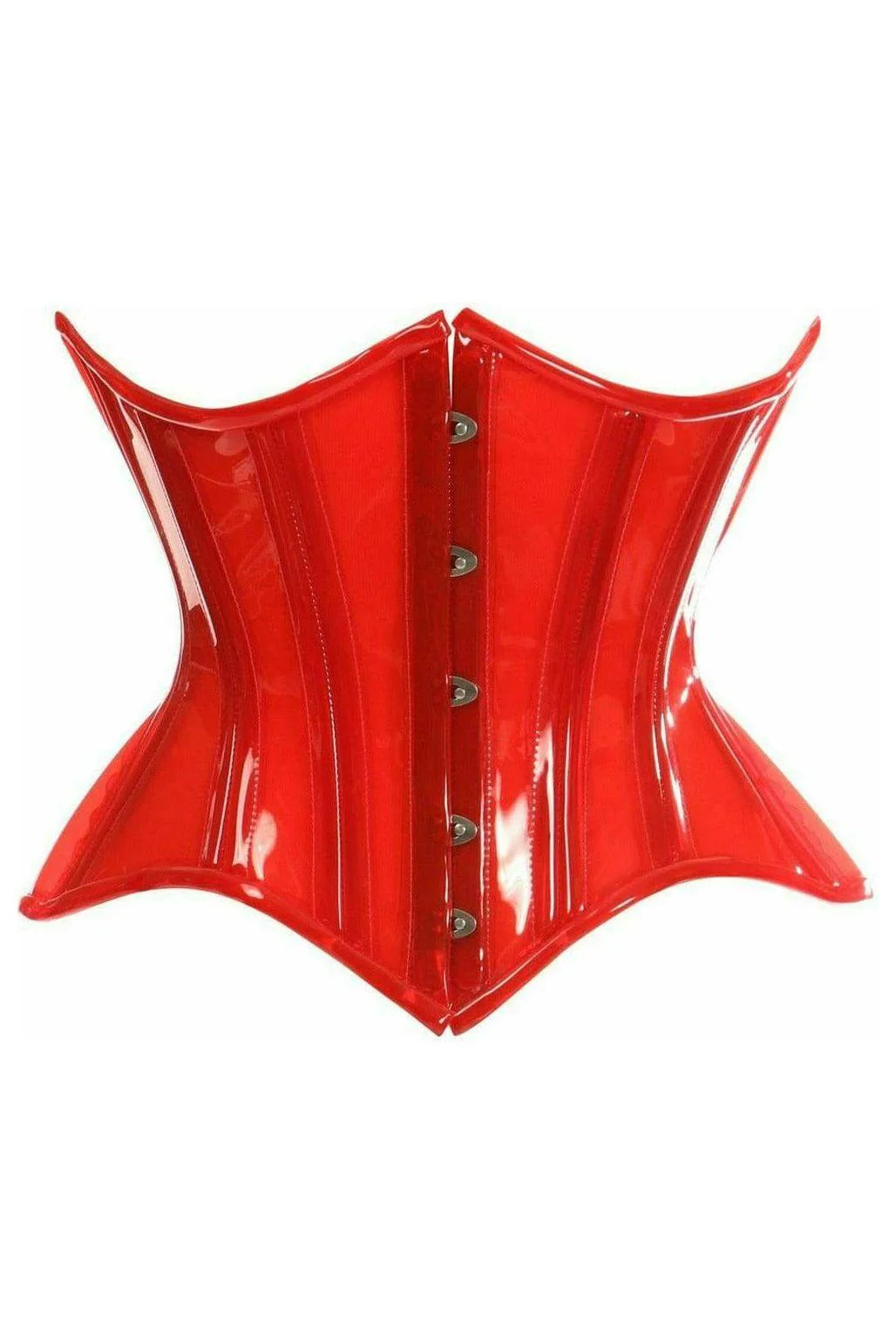 Red Clear Curvy Underbust Waist Cincher Corset
